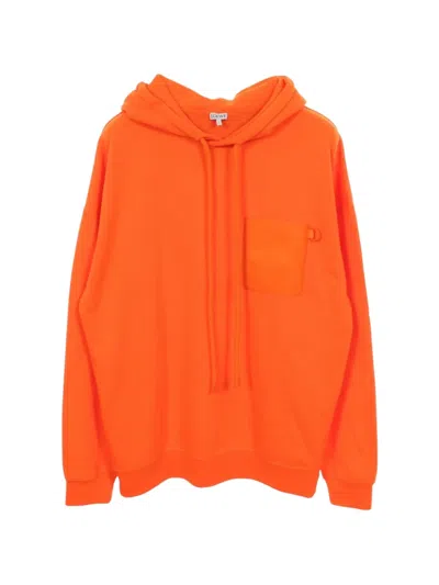Pre-owned Loewe Anagram-patch Hoodie In Orange