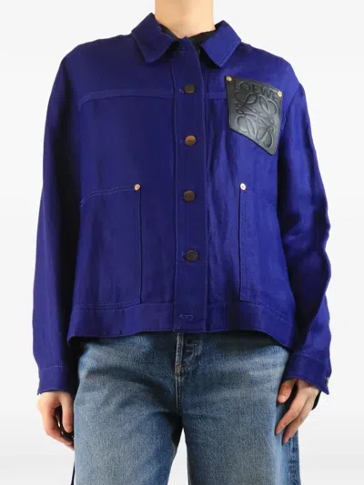 Pre-owned Loewe Anagram-patch Jacket In Blue