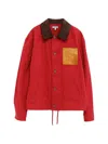 Loewe Anagram-patch Jacket In Red