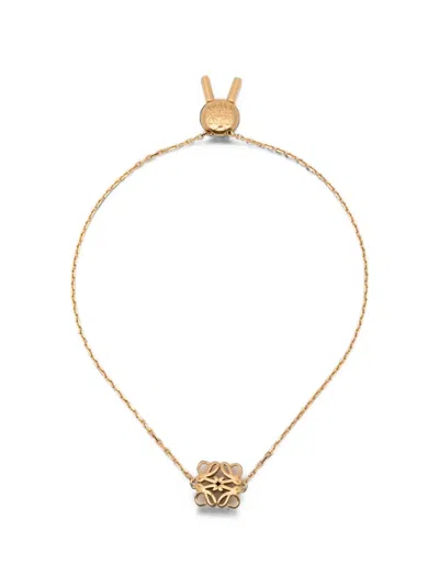 Loewe Anagram Brass Bracelet With Drawstring Closure In Gold