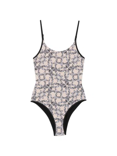 Loewe Anagram-print Swimsuit In Neutral