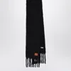 Loewe Anagram Patch Mohair And Wool Scarf In Black