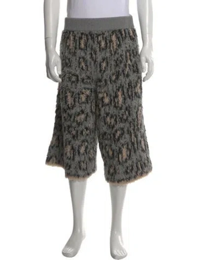 Pre-owned Loewe Animal Print Shorts In Gray