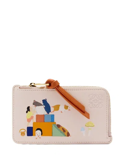 Loewe Animal-print Zip Cardholder In Neutral