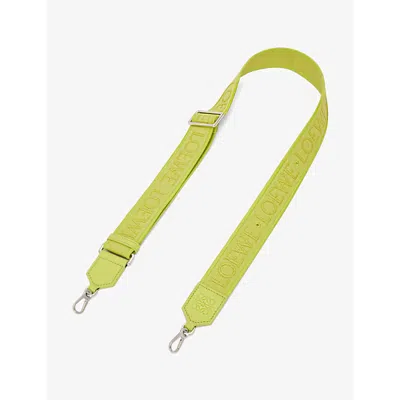 Loewe Anise Anagram Logo-embroidered Cotton-blend Bag Strap In Green