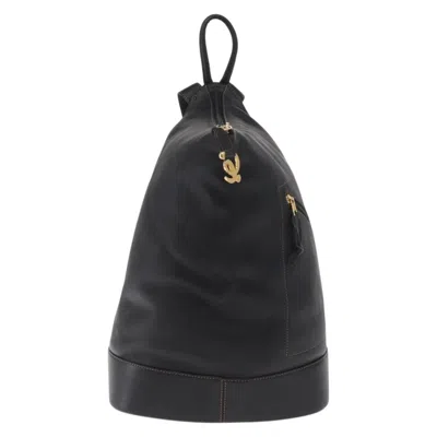 Pre-owned Loewe Anton Backpack Leather Black Leather Backpack Bag ()