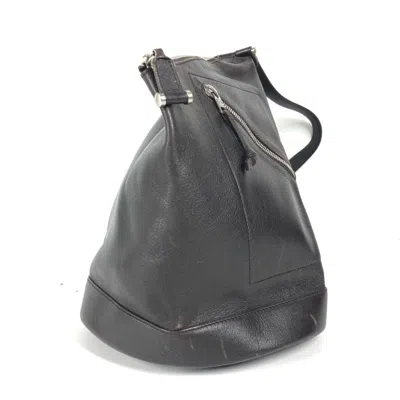 Pre-owned Loewe Anton Brown Leather Backpack Shoulder Bag ()