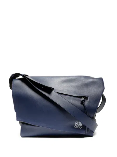 Pre-owned Loewe Anton Leather Shoulder Bag In Blue