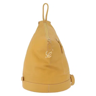 Pre-owned Loewe Anton Leather Yellow Leather Backpack Bag ()