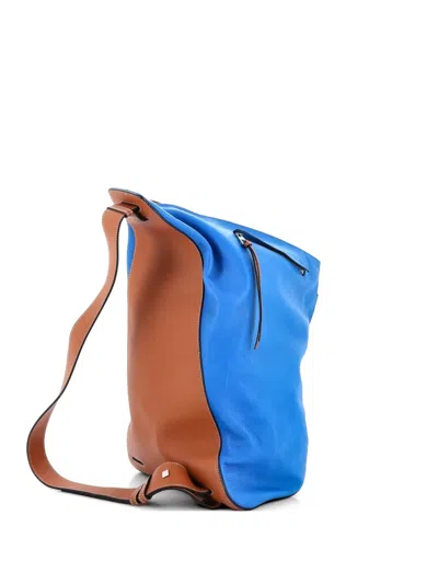 Pre-owned Loewe Anton Sling Bag Leather Medium Backpack In Blue