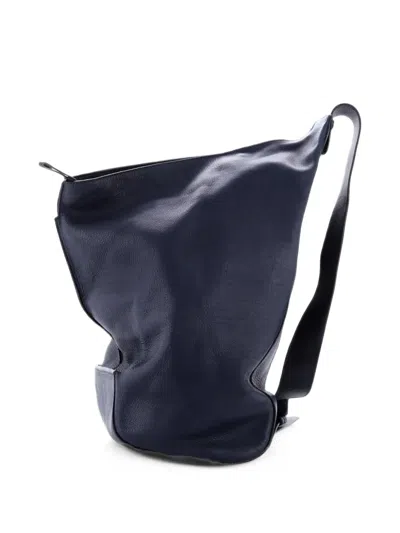 Pre-owned Loewe Anton Sling Bag Leather Medium Backpack In Blue