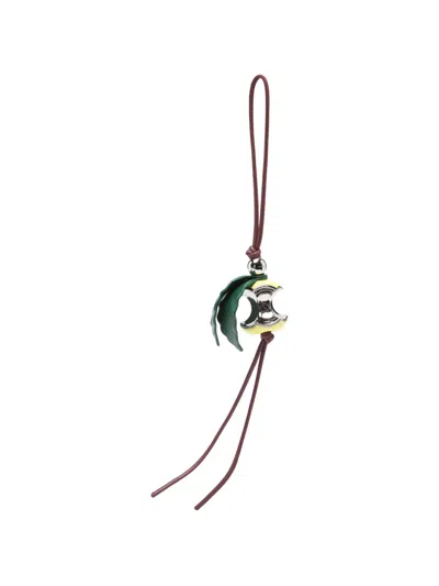 Loewe Apple Charm Leather And Silver-tone Bag Charm In Multi