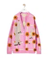 Loewe Appliqué-detail V-neck Cardigan In Pink