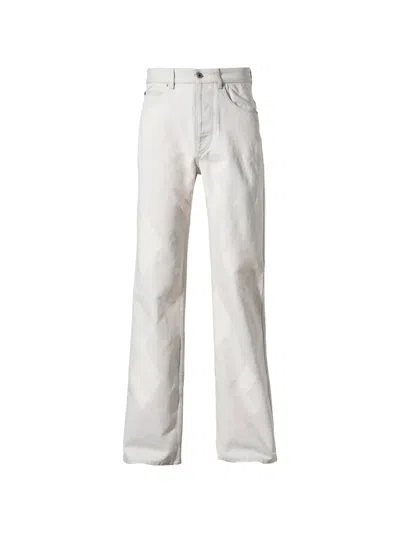 Loewe Argyle-pattern Buckle-detail Jeans In White
