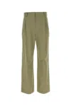 Loewe Buttoned Back Pocket Wide Leg Trousers In Militarygreen