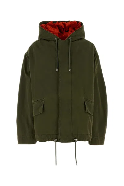 LOEWE ARMY GREEN COTTON PARKA