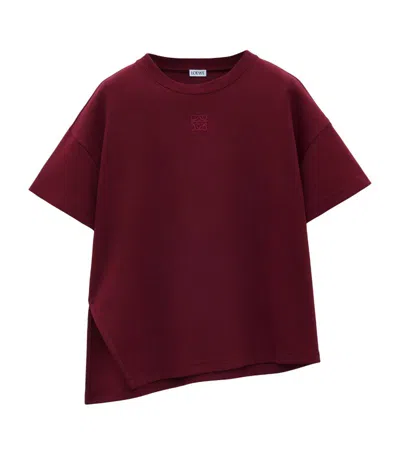 Loewe Asymmetric Anagram T-shirt In Bordeaux