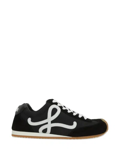 Loewe Women Black Canvas And Suede Ballet Runner 2.0 Sneakers