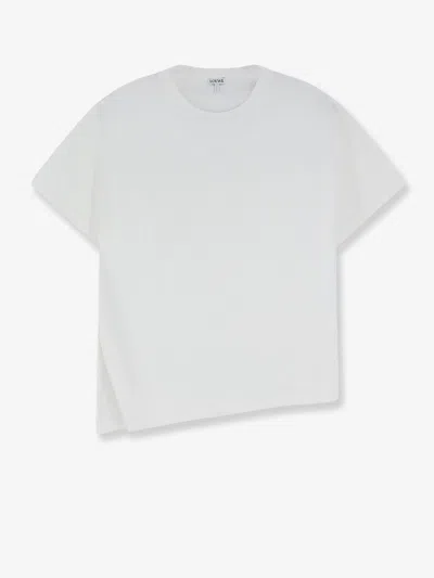 Loewe Asymmetric Cotton Blend T-shirt In White