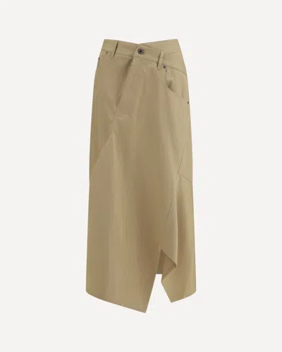 Loewe Asymmetric Cotton Skirt In Neutral