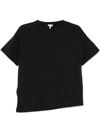 Loewe Asymmetric Cotton T-shirt In Black