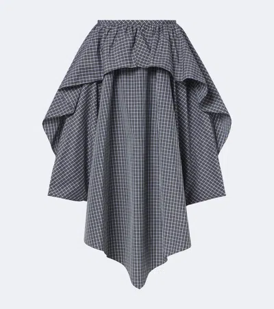 Loewe Asymmetric Cotton-blend Midi Skirt In Black
