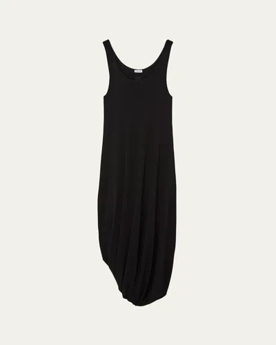 Loewe Asymmetric Draped Midi Tank Dress In Black