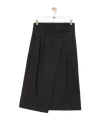 Loewe Asymmetric High-waisted Wrap Skirt In Black