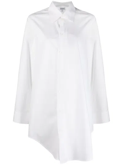 Loewe Asymmetric Long-sleeved Shirt In White