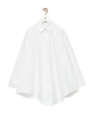 Loewe Asymmetric Long-sleeved Shirt In White