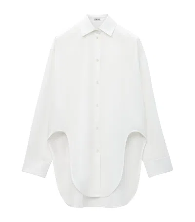 Loewe Asymmetric Longline Shirt In Metal