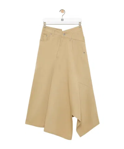 Loewe Irregular Hem Midi Skirt In Nude