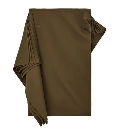 Loewe Asymmetric Midi Pencil Skirt In Green