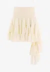 Loewe Asymmetric Midi Ruffled Skirt In White