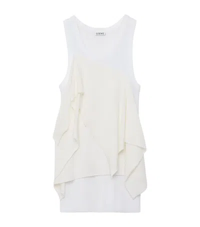 Loewe Asymmetric Panel Tank Top In White