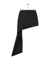 Loewe Womens Black Draped-side Asymmetric-hem Cotton-blend Mini Skirt In Black