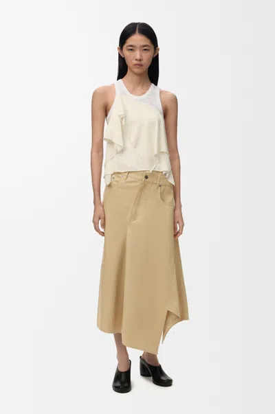 Loewe Asymmetric Skirt In Cotton Size: 40 For Woman In Neutral