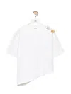 LOEWE ASYMMETRIC T-SHIRT WITH CRYSTALS FLOWERS