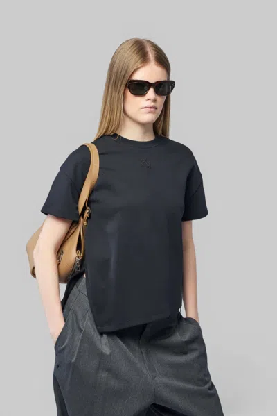 Loewe Asymmetric T-shirt In Cotton Blend In Black