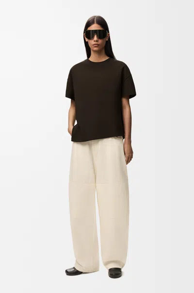 Loewe Asymmetric T-shirt In Cotton Blend Size: Xl For Woman In Black