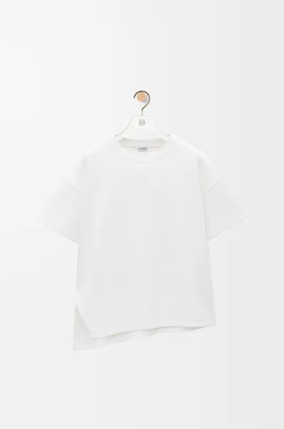 Loewe Anagram Asymmetric Cotton-blend Jersey T-shirt In White