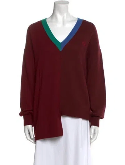 Pre-owned Loewe Asymmetric Wool Sweater In Red