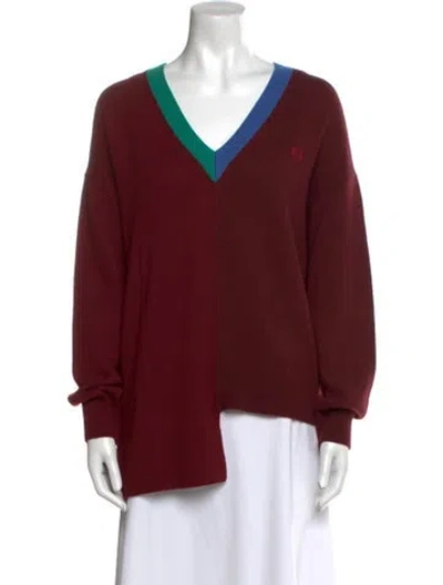 Pre-owned Loewe Asymmetric Wool Sweater In Red