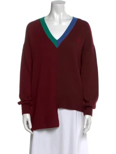 Pre-owned Loewe Asymmetric Wool Sweater In Red