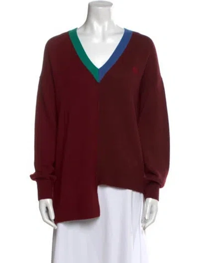Pre-owned Loewe Asymmetric Wool Sweater In Red