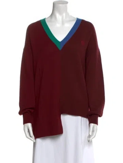 Pre-owned Loewe Asymmetric Wool Sweater In Red