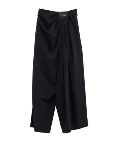 Loewe Asymmetrical Design Casual Pants In Black