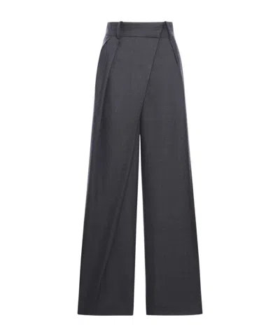 Loewe Asymmetrical Design Casual Pants In Black