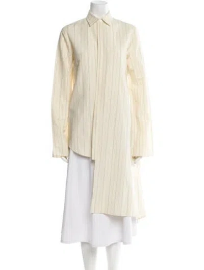 Pre-owned Loewe Asymmetrical Knot Striped Tunic In Neutral
