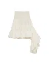 Loewe Asymmetrical Layered Silk Skirt With Ribbed Waistband In Neutral